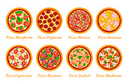 Vector pizza and ingredients, a Food Illustration by Mallinka (Thumbnail 2 of 4)