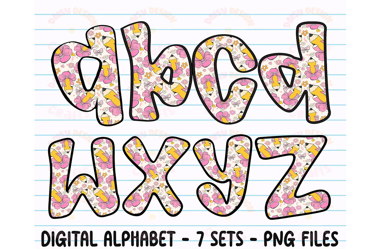 Preppy Retro Back to School Alphabet, an Object Graphic by RETROVIBZDESIGNS (Photo 6 of 8)