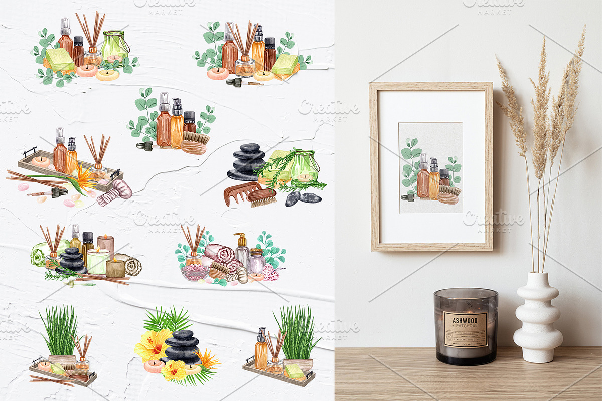 Aromatherapy Watercolor Collection, an Object Illustration by BarvArt (Photo 7 of 17)