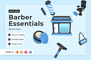 Barber Tools 3D Icon Set, a Work Illustration by twinstd (Thumbnail 1 of 6)
