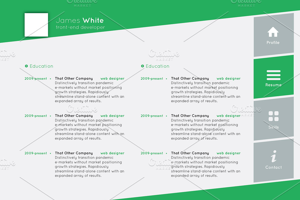 Horizontal, 4 Pages Resume, a Resume Template by 8Link (Photo 4 of 5)
