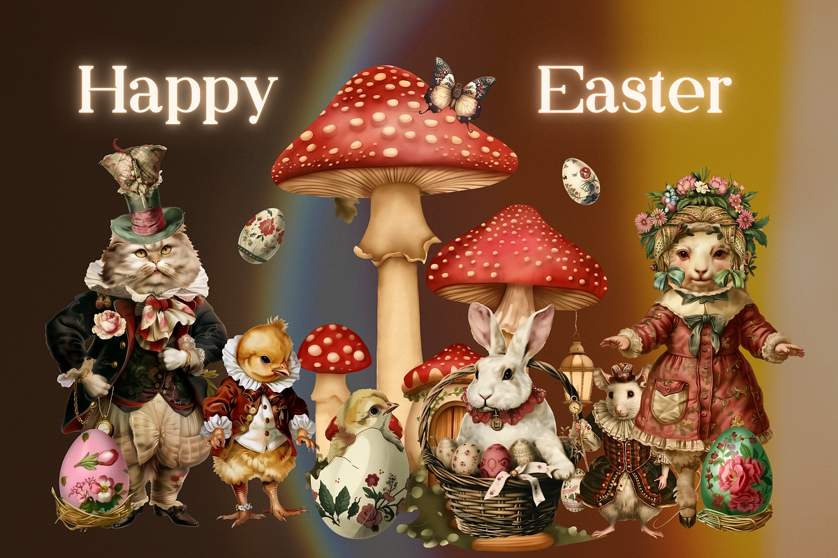 Easter Vintage Collage Elements, an Object Graphic by JulsIst (Photo 8 of 10)