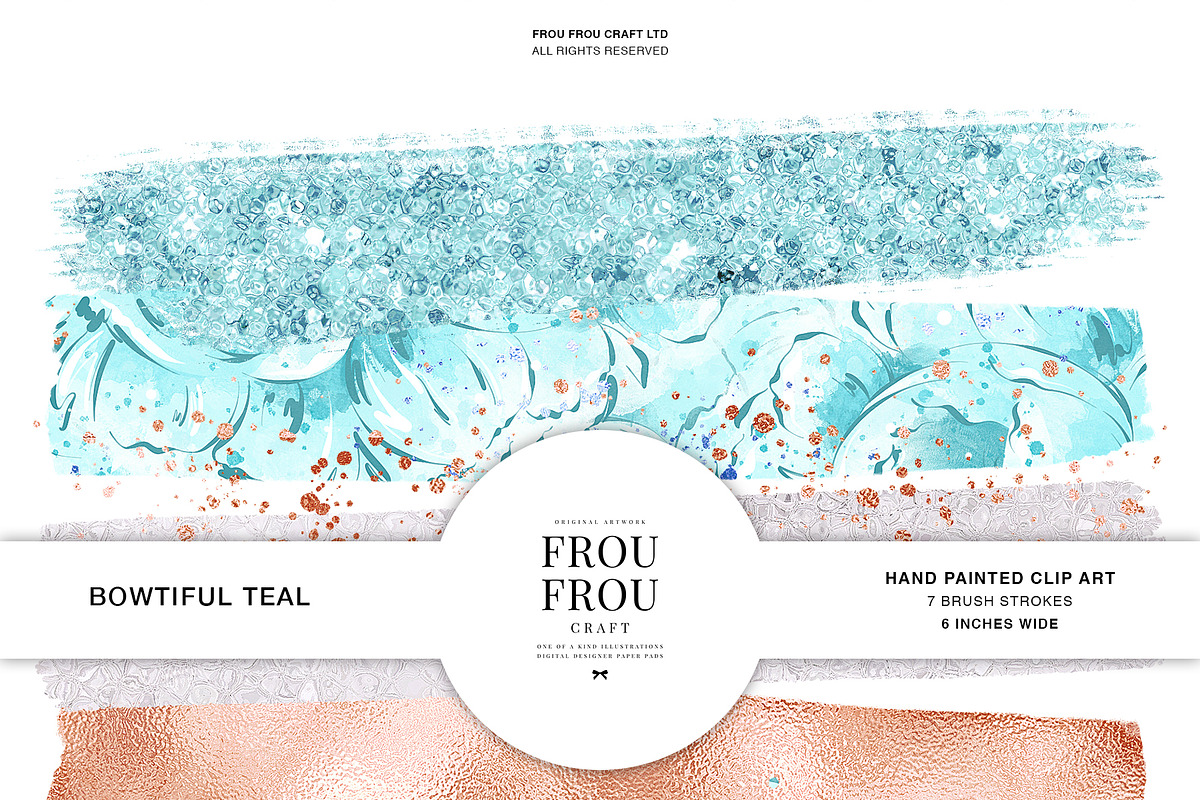 Copper Blue Summer Brush Strokes, an Illustration by Frou Fou Craft (Photo 1 of 3)
