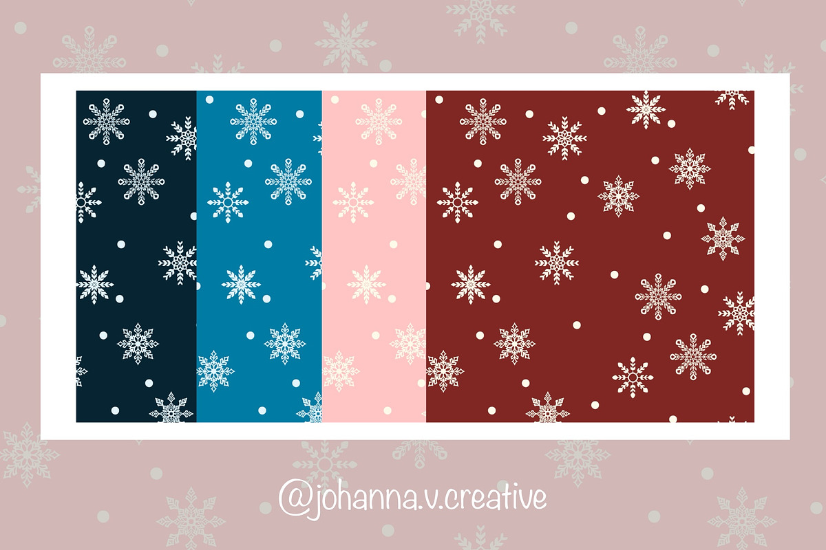 Snowflake Seamless Pattern, an Illustration by Johanna V. Creative (Photo 1 of 5)