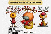 Whimsical Christmas Deer Clipart PNG, an Illustration by Dream Creation (Thumbnail 8 of 8)