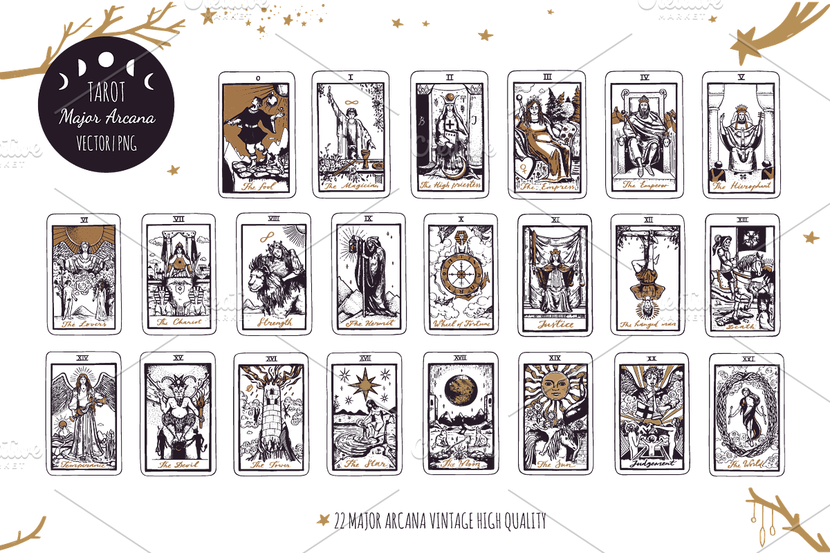 Vintage Tarot cards magic collection, an Illustration by Wild Muse (Photo 3 of 3)