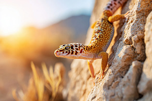 Close-up of a gecko in a desert environment, an Animal Photo by AlyaAnd