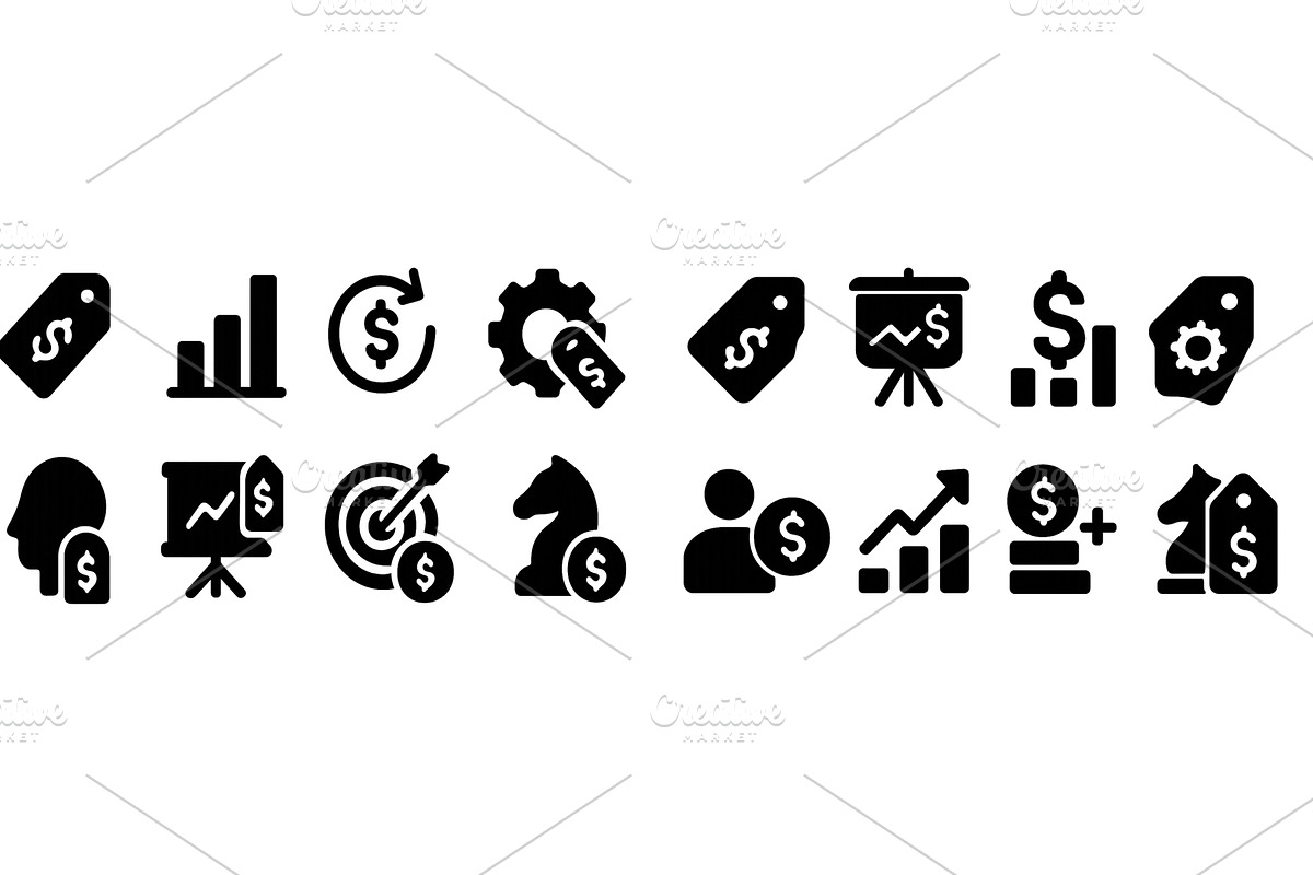 Collection of web icons illustrating, a Finance Illustration by ZinetroN