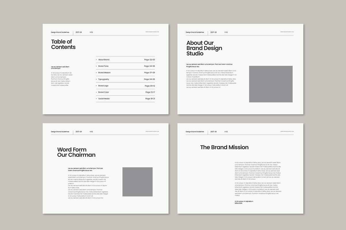Brand Guidelines template Minimal, a Presentation Template by GAZINEOGRAPHIC (Photo 3 of 4)