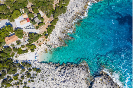 Aerial drone top down view of rocky, a Nature Photo by Igor Tichonow