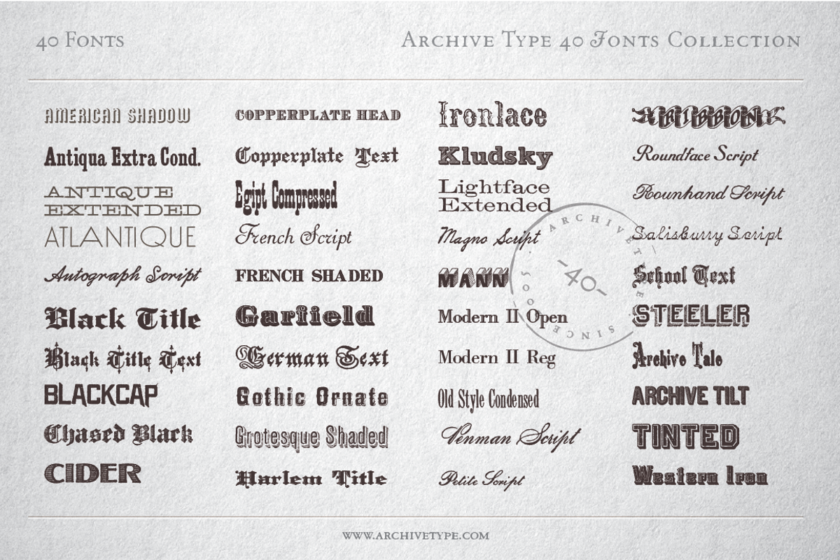 40 Archive Fonts Collection preview 2