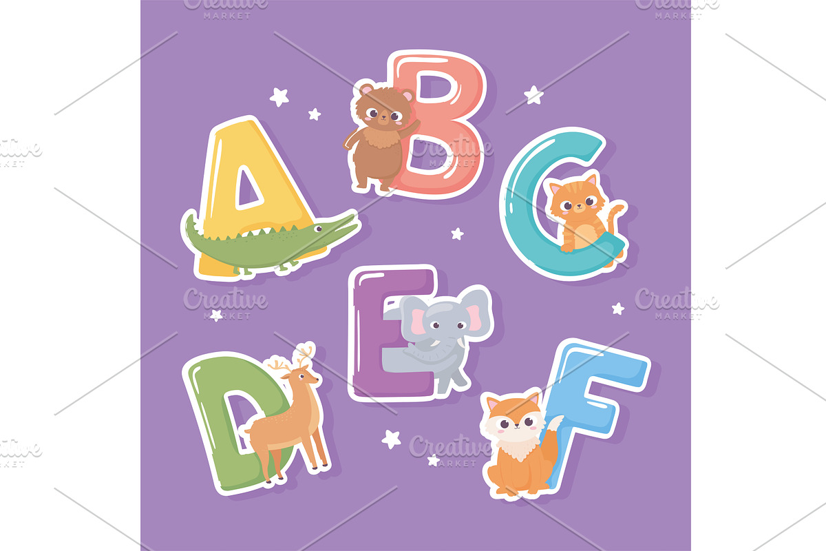 various animals letters, an Object Illustration by studiogstock