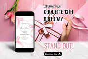 Coquette 13th Birthday Invitation, an Invitation Template by Earth5168 (Thumbnail 8 of 9)
