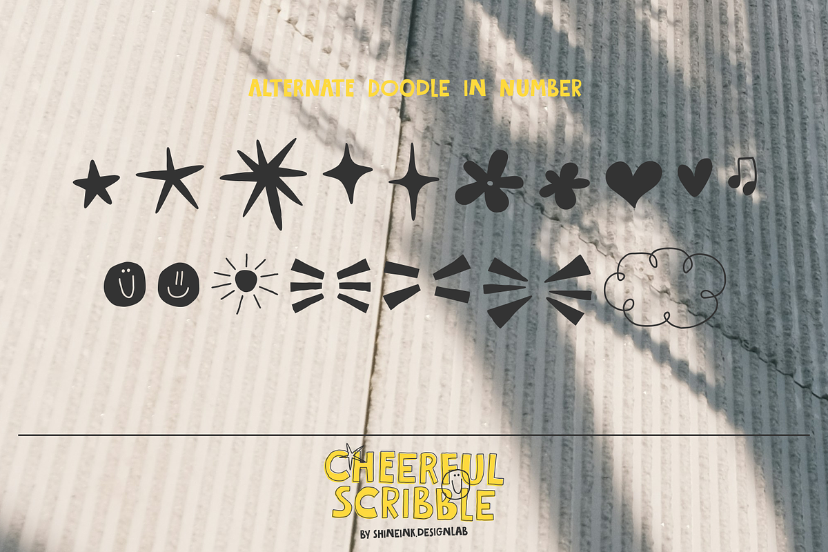 Cheerful Scribble – Quirky Display, a Handwritten Font by shineink.designlab (Photo 11 of 12)
