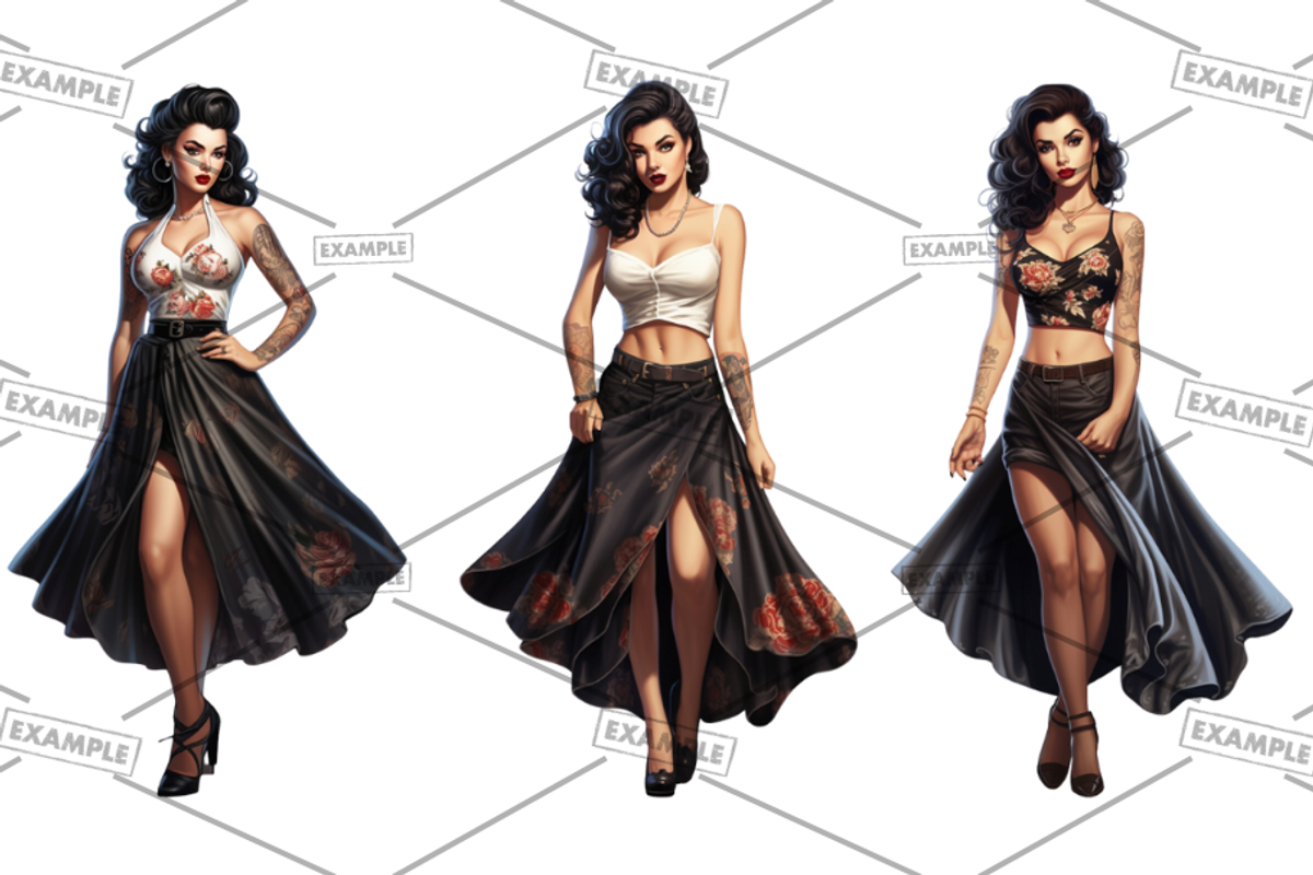 Rockabilly Women Bulk Bundle of 68, a Graphic by Jay Major Designs (Photo 12 of 20)