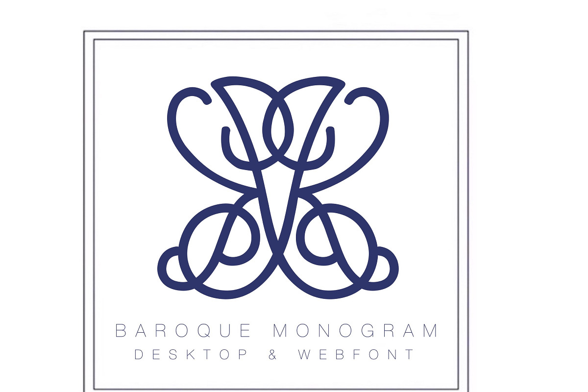 Baroque Curl Monogram Font TTF Web, a Font by HERRINGTON DESIGN (Photo 2 of 2)