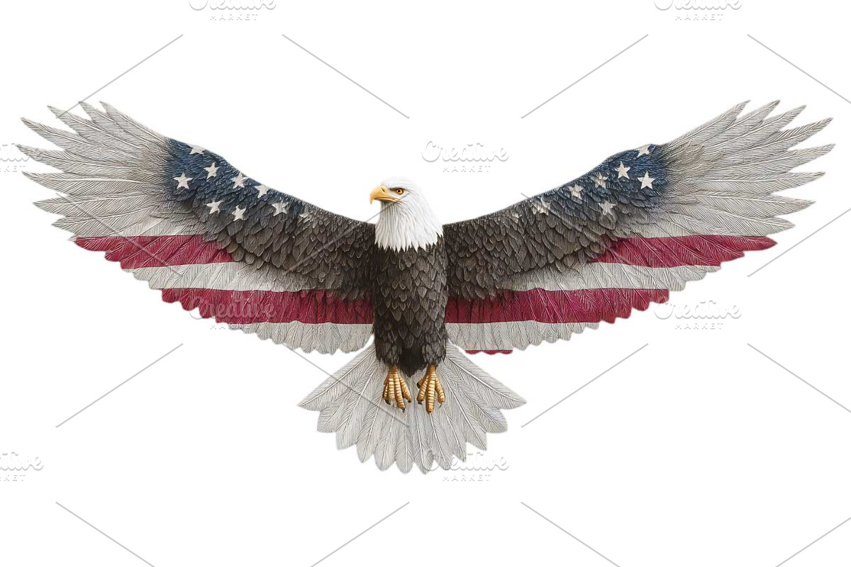 American Eagle Flag Patriotic PNG, a Graphic by VetalStock