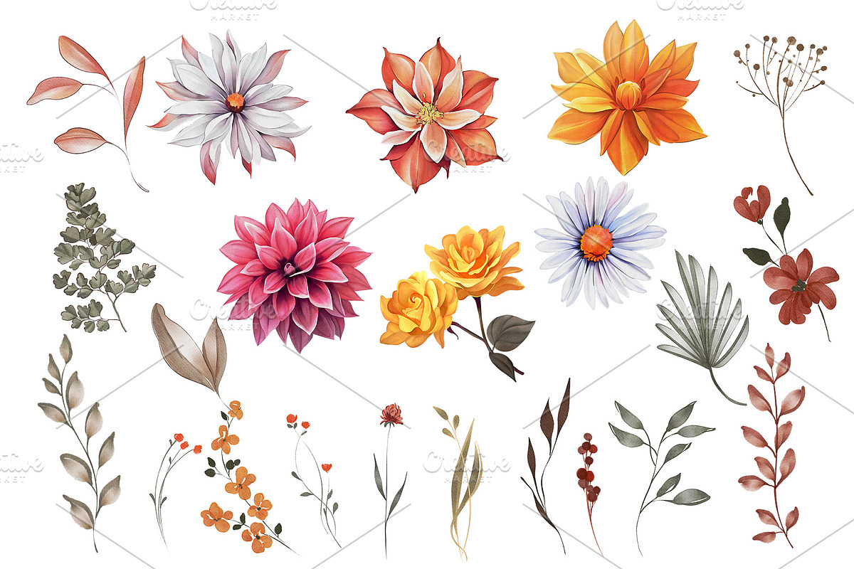 Watercolor Autumn Collection, a Decorative Illustration by DamriNa art (Photo 10 of 11)