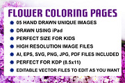 Flower Coloring Pages | Vol - 07, an Illustration by XPERTDESIGNER (Thumbnail 2 of 2)