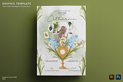 White & Blue Snowdrops Baptism Card, an Invitation Template by Squirrel92 (Thumbnail 1 of 2)