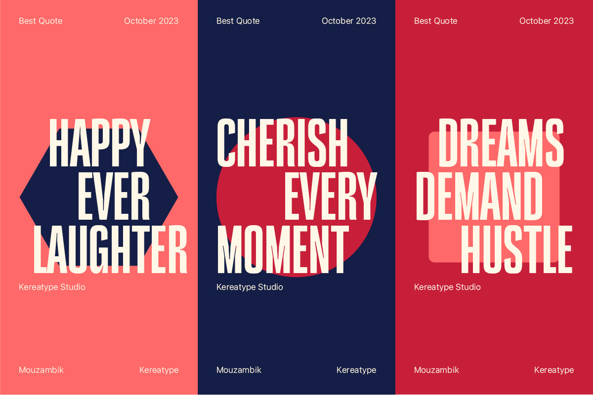 Mouzambik - Condensed Font, a Sans Serif Font by Kereatype (Photo 3 of 13)
