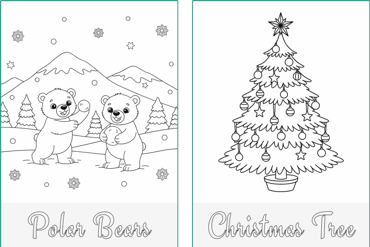 Christmas Holidays Coloring Pages, a Seasonal Illustration by Nuvame Arts & Designs (Photo 4 of 21)