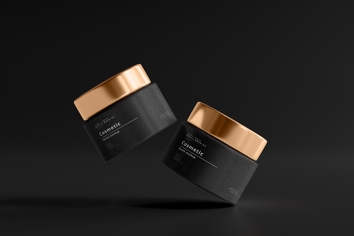 Dark Cosmetic Branding Mockups, a Cups & Container Mockup by pmvch (Photo 24 of 86)