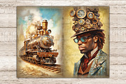 Steampunk Junk Journal Paper, a Person Illustration by GlamArtZhanna (Thumbnail 5 of 9)