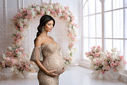 Flower Room Digital Backdrop, a Layer Style Add-On by Wild Honey Design Co. (Thumbnail 1 of 2)