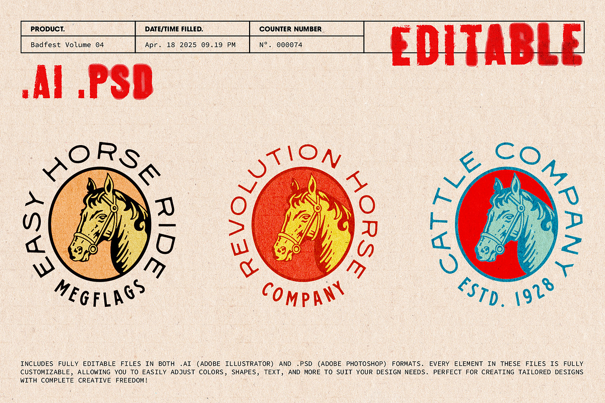 Badfest Vol.4 100 Logo Templates, a Branding & Logo Template by Megflags (Photo 8 of 13)