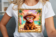 Cute Highland Cow Beach Summer PNG, a Work Illustration by Sublimation Artist (Thumbnail 5 of 9)