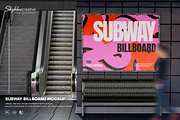 Billboard in Subway Station Mockup, an Advertising Mockup by skybluecreative (Thumbnail 1 of 2)