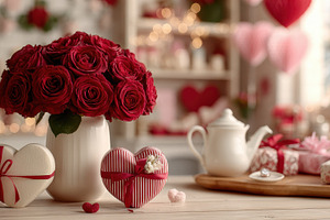 Romantic Valentines Day roses gifts, a Photo by Pixeness Studio