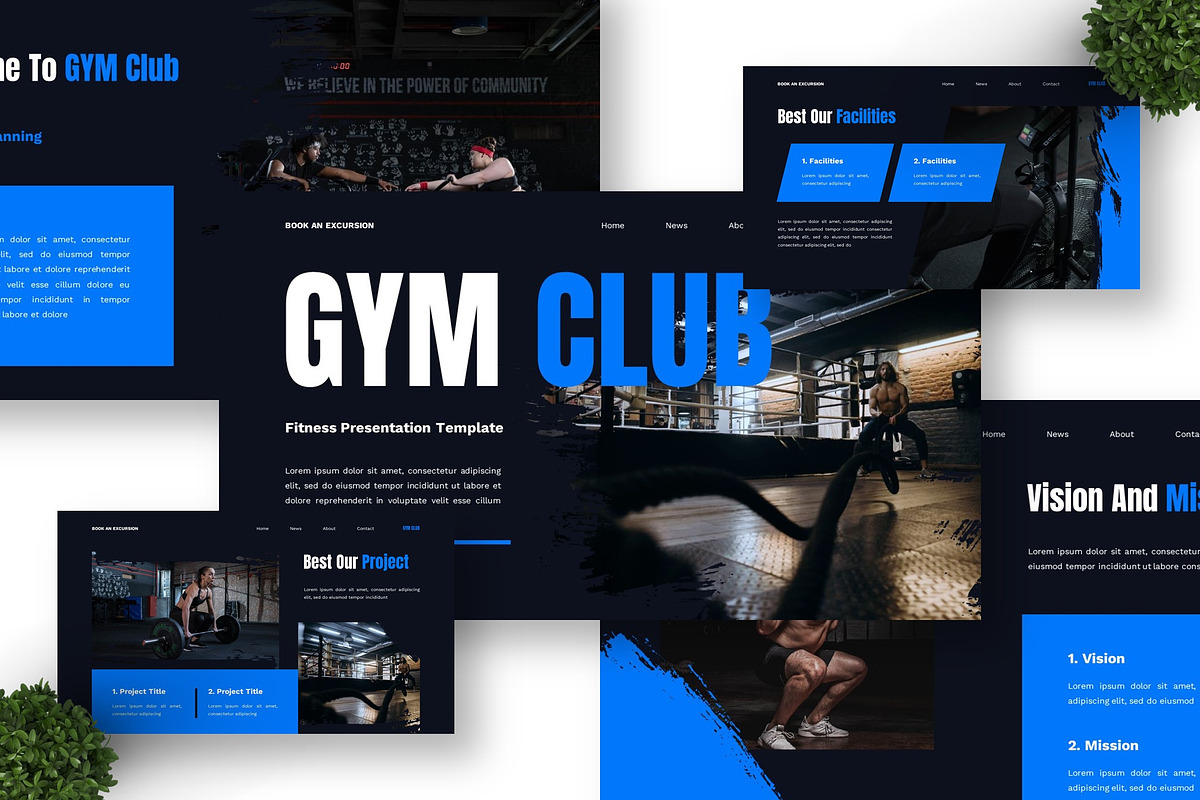 GYM Club - Fitness Google Slide, a Presentation Template by Deepslide Studio (Photo 3 of 6)