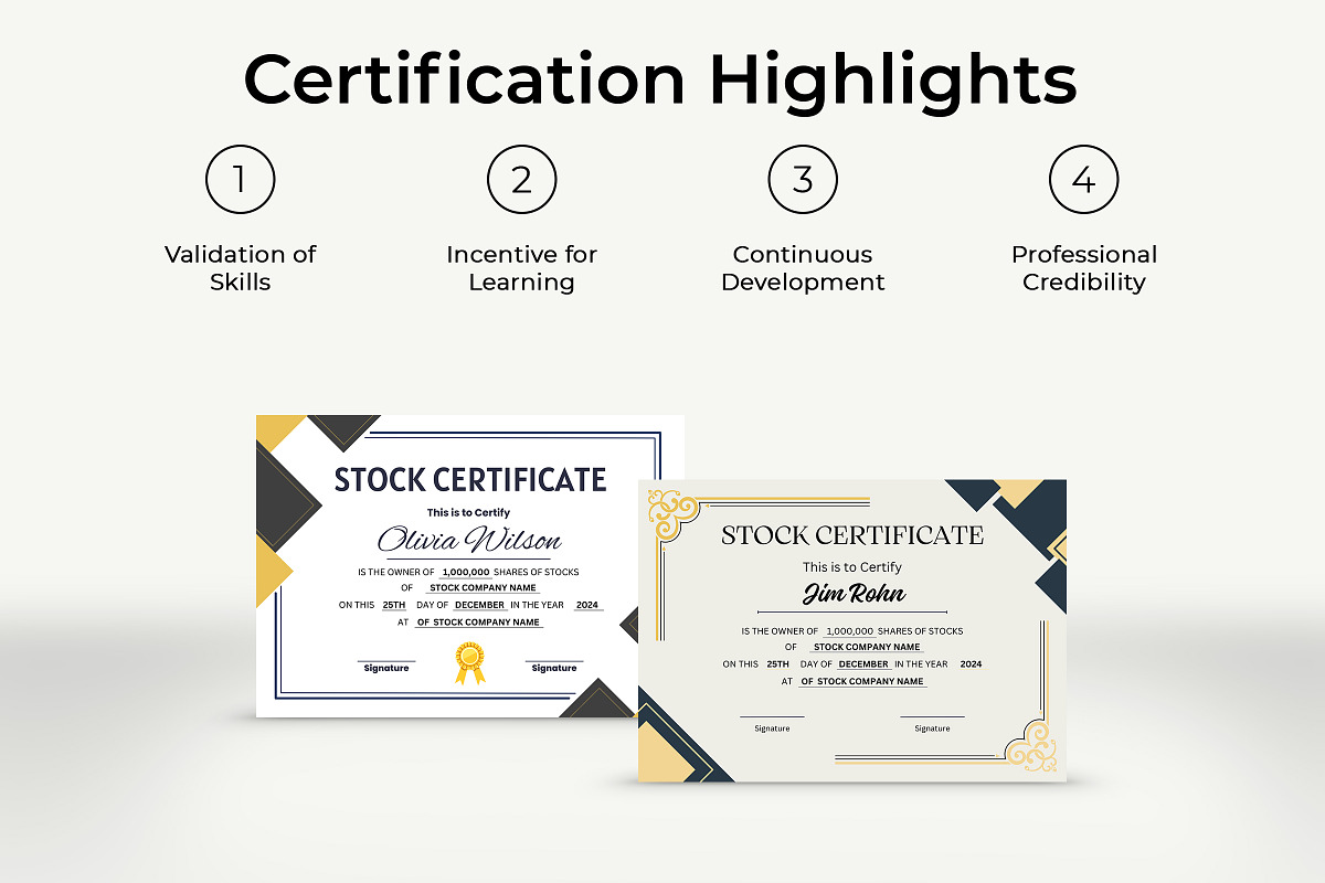 Certificate of Stock Canva Template, a Card Template by Snapybiz (Photo 7 of 10)