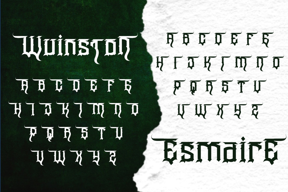 Wangor Asfrac - Modern Blackletter, a Blackletter Font by Dhabee (Photo 4 of 15)
