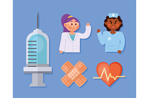 female doctor and nurse, a Healthcare Illustration by studiogstock
