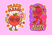 Retro Fruit Squad - Groovy Summer, an Object Graphic by LaVika (Thumbnail 11 of 11)