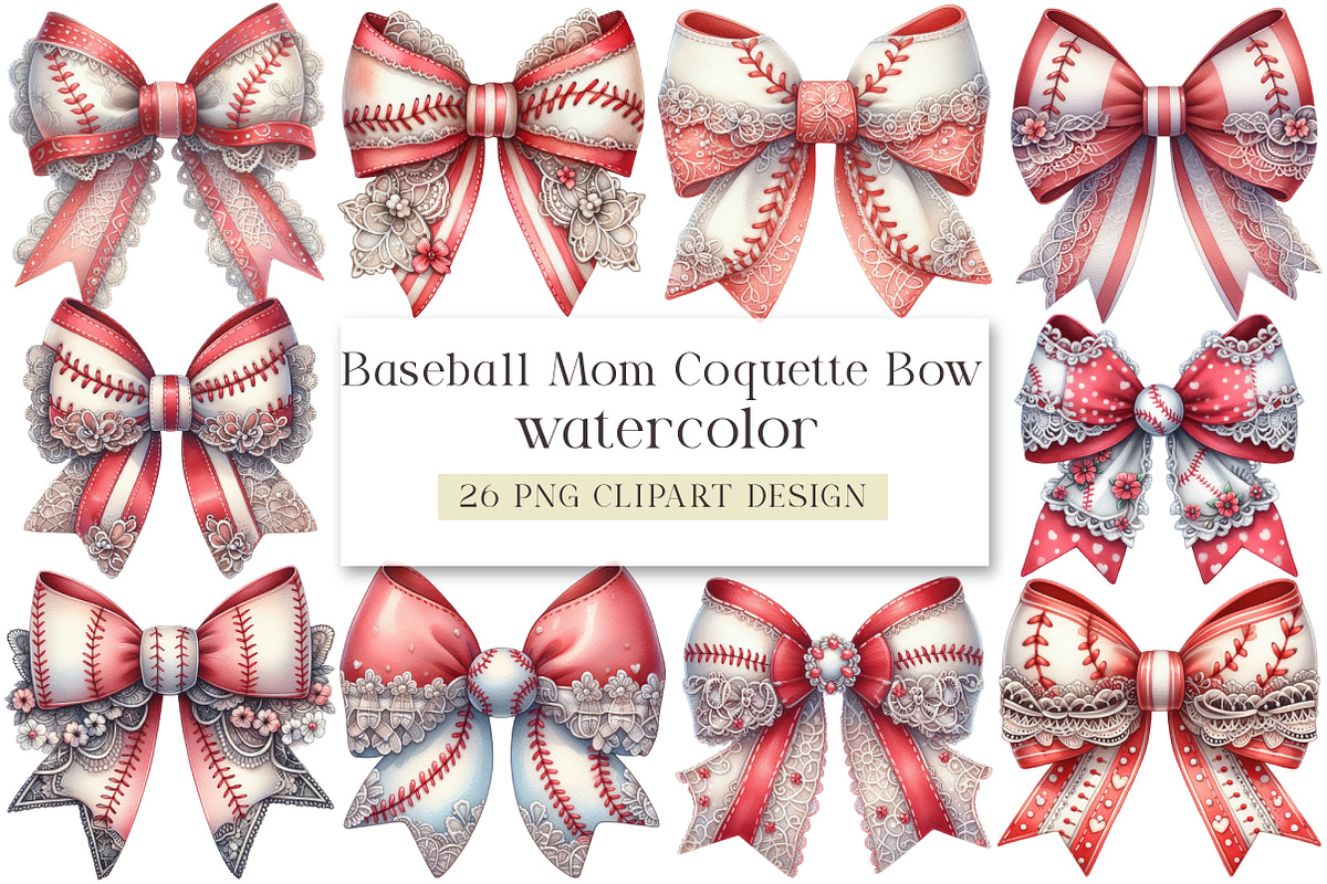 Baseball Mom Coquette Bow, an Illustration by DreamArtGraphic (Photo 1 of 4)
