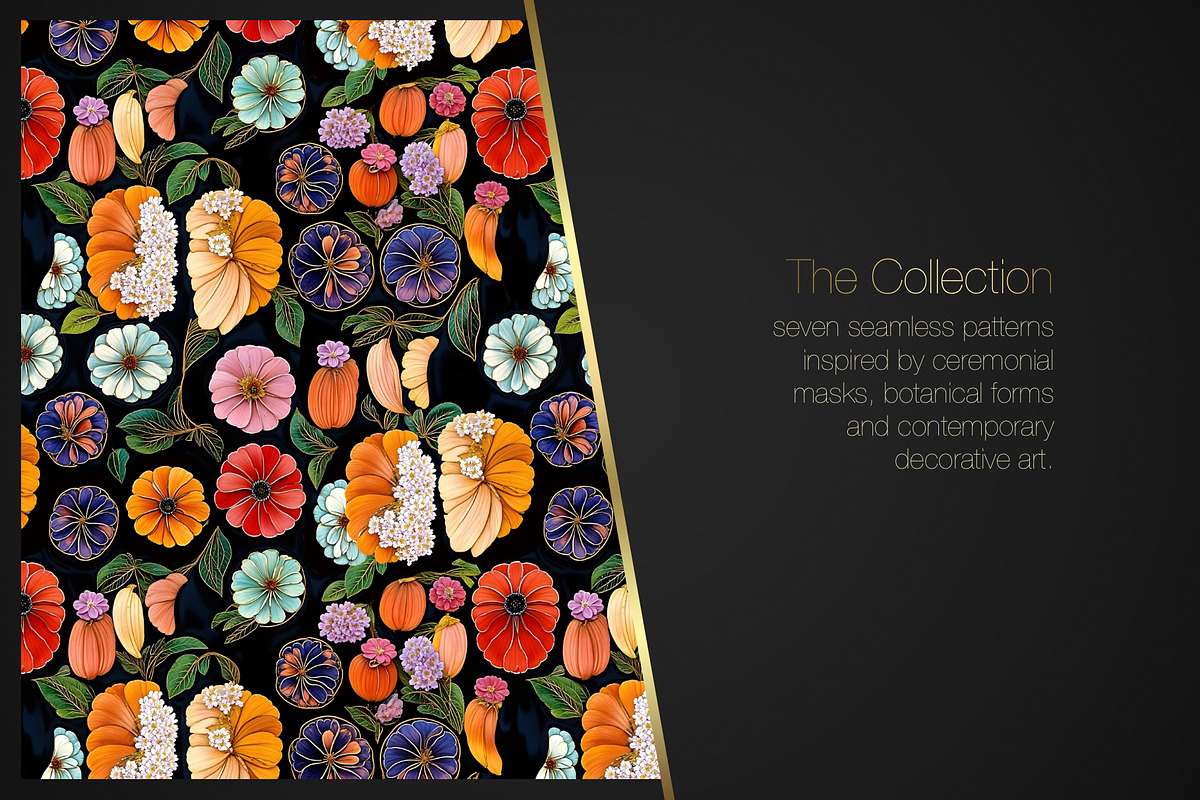 AI Floral Masks Pattern Collection, a Pattern Graphic by IrinaCzaran (Photo 10 of 10)