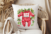 Baby's 1st Christmas Clipart, an Illustration by Pixels.Craft (Thumbnail 5 of 7)