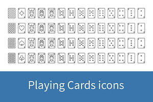 Playing Cards icons set, an Outline Icon by VenomousVector