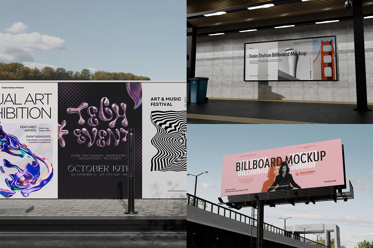 Advertising Billboard Mockup, an Advertising Mockup by Tahtagraphic (Photo 1 of 12)