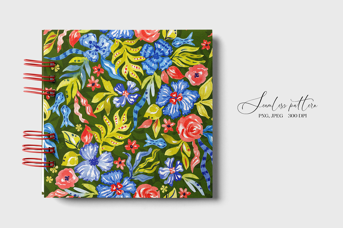 Vibrant Botanical Garden Pattern, a Pattern Graphic by SirenaArt (Photo 9 of 12)