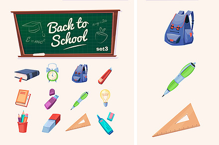 Back to school. Vector icons preview 2