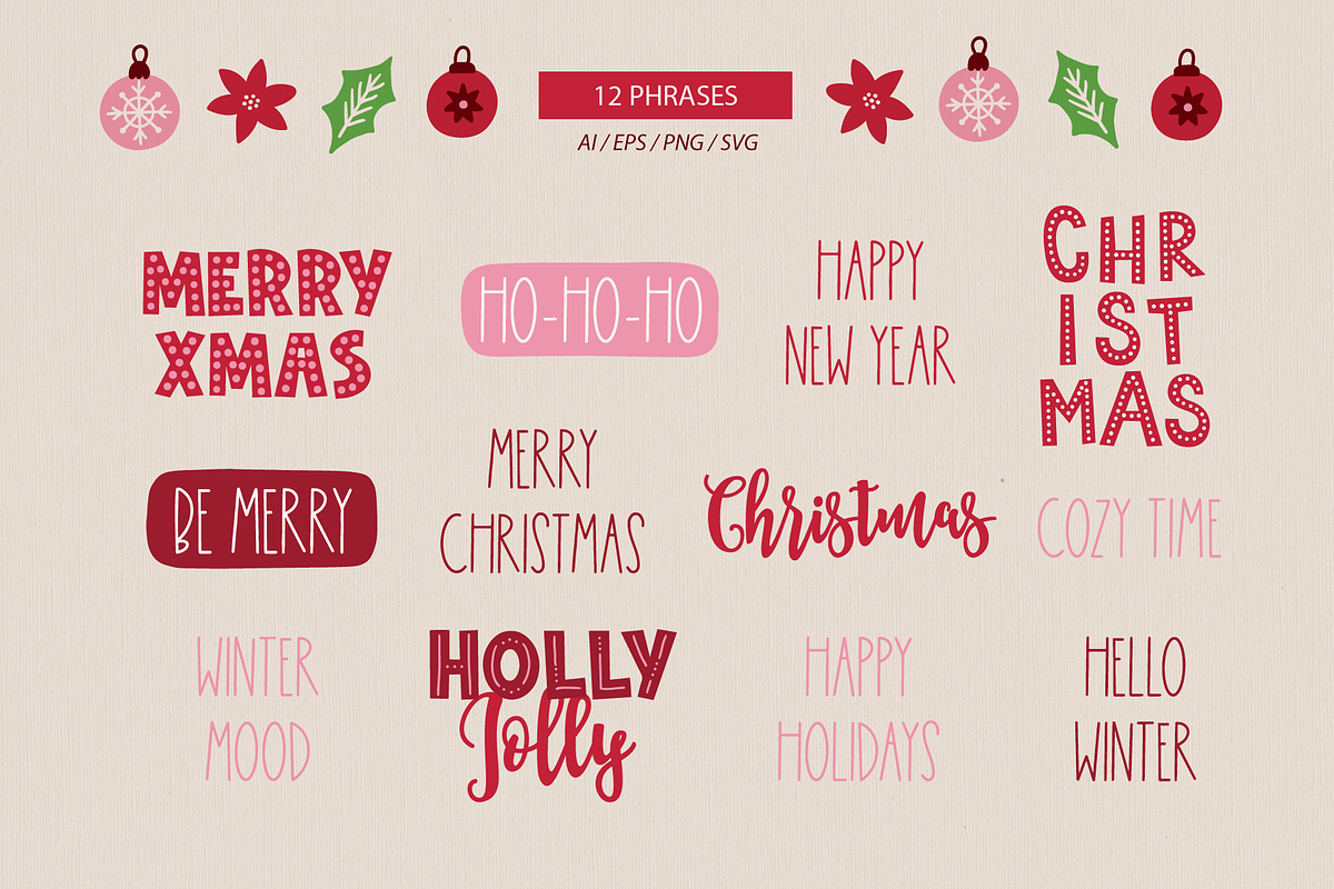 Holiday Forest Kit, a Seasonal Illustration by miumiu (Photo 6 of 15)