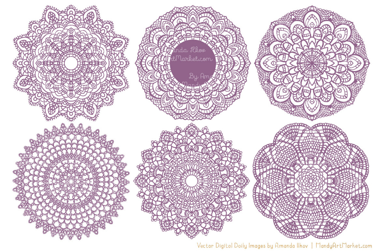 Amethyst Round Lace Doilies, an Illustration by Amanda Ilkov (Photo 4 of 4)