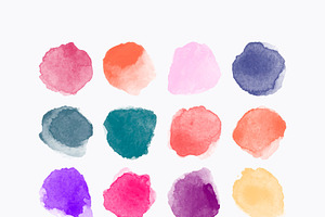 Big Set Watercolor Vector Stains