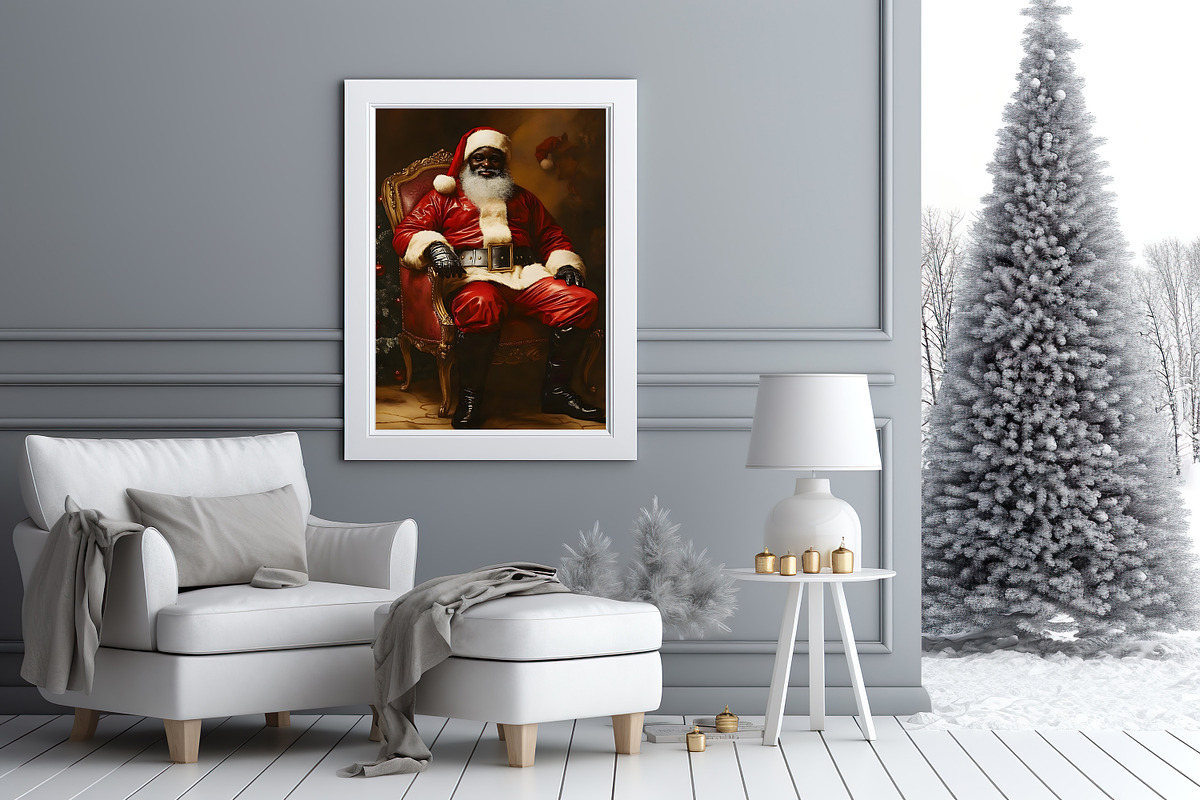 African American Santa Claus WallArt, a Holiday Photo by PrintablesByFranklyn (Photo 5 of 6)