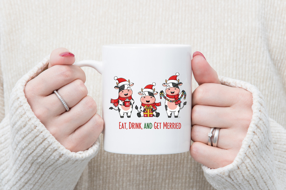 Farm Animal Christmas Cow Quotes PNG, an Illustration by Designking (Photo 2 of 4)